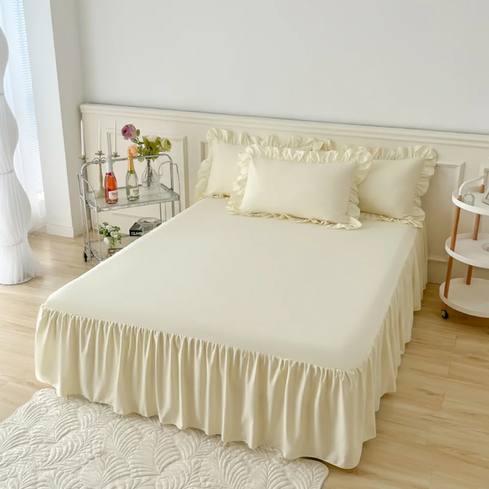 100% Cotton Queen Farmhouse Antique Ruffle Bed Set